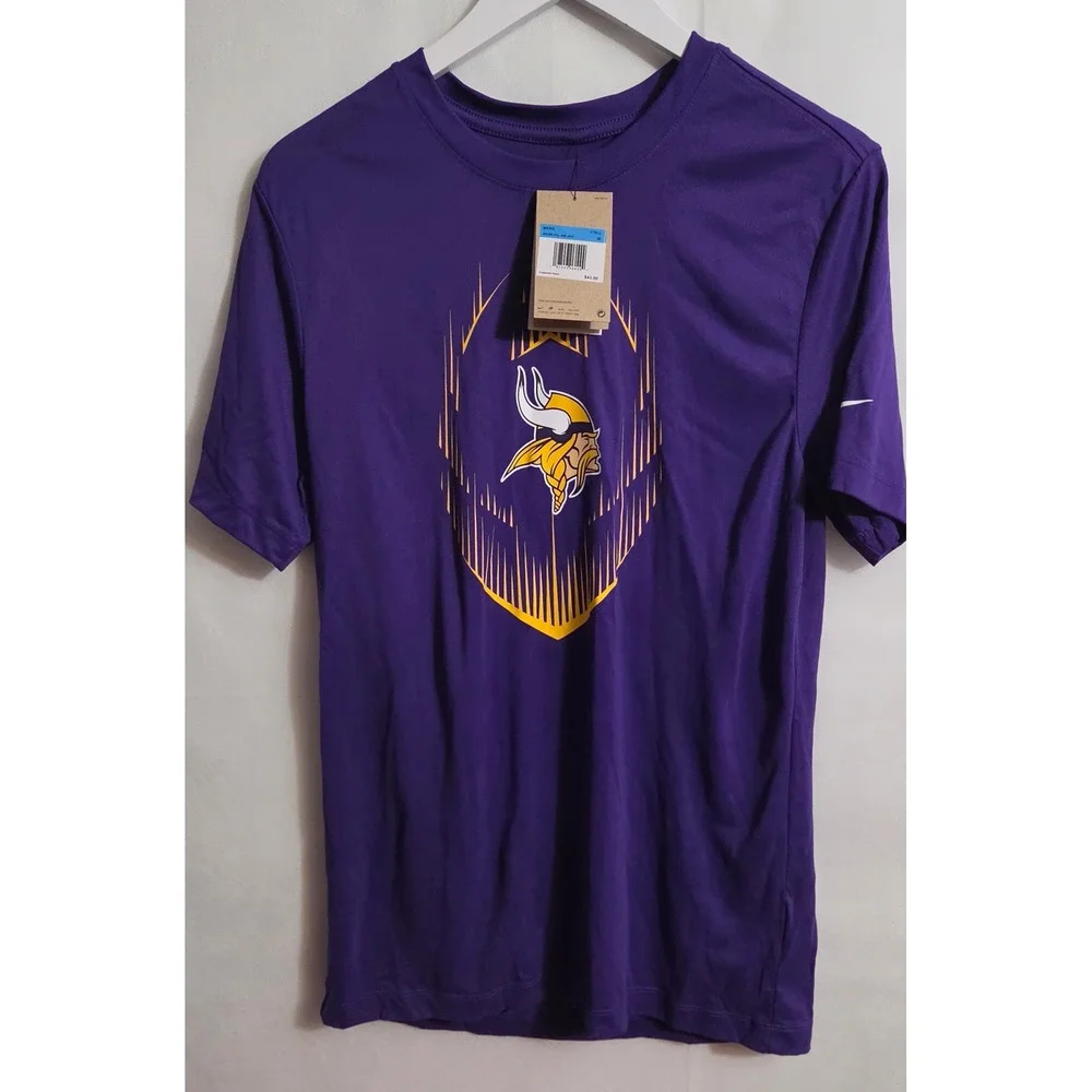 Nike T-Shirt Mens Medium Purple New Minnesota‎ Vikings Dri-FIT NFL Tee NKGK-51L